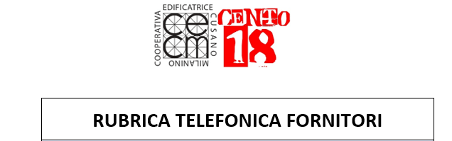 RUBRICA TELEFONICA FORNITORI